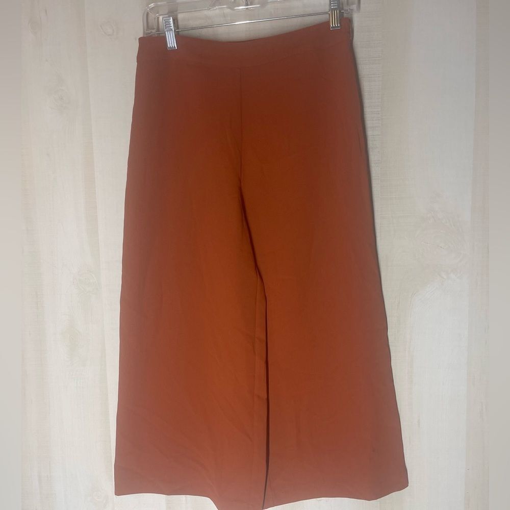 Abercrombie and Fitch wide leg pants side‎ zip burnt orange size 4